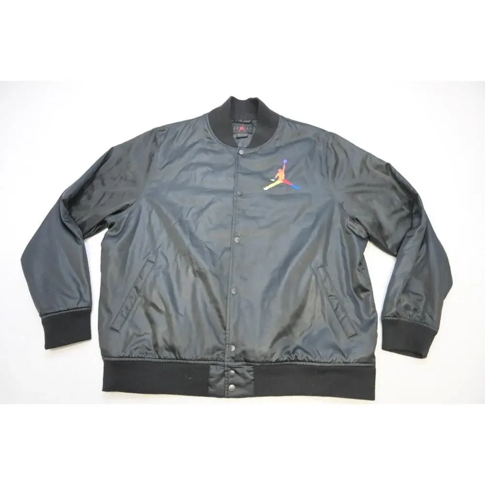 Nike Air Jordan Jumpman Jacket Performance Athetic Snap up Black Mens Sz 2XL XXL